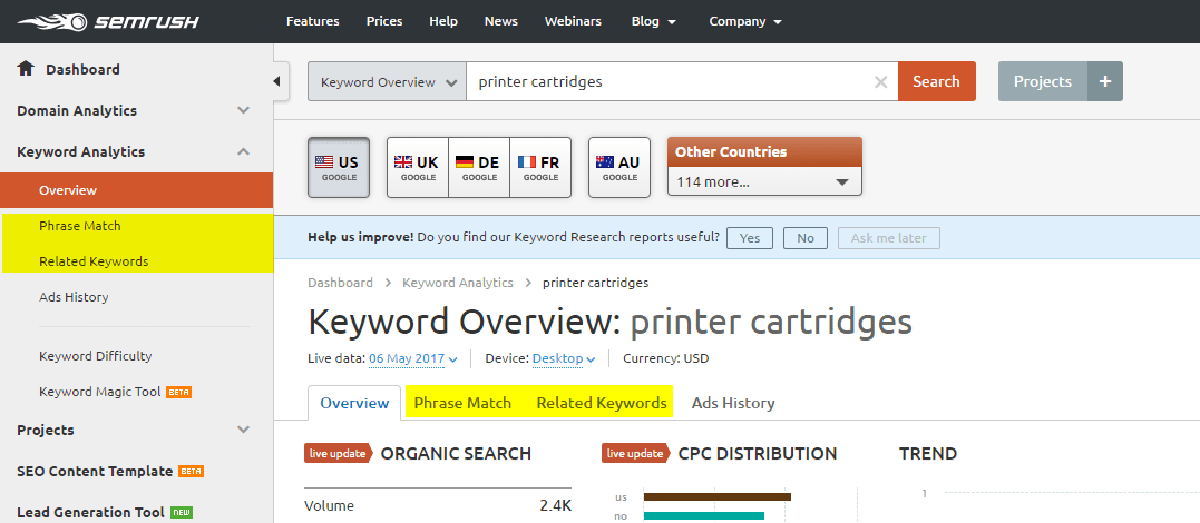related keywords tool